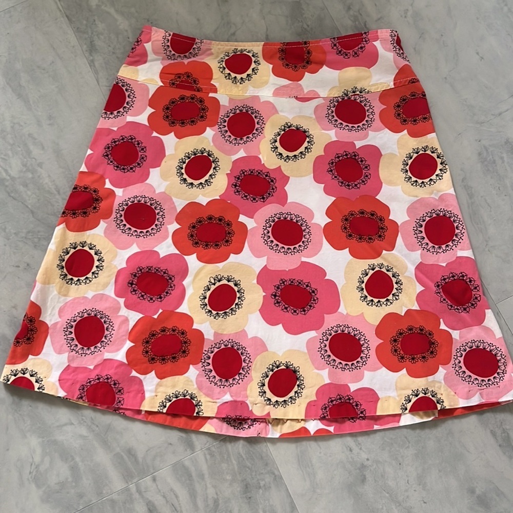 A. Byer  High waist floral A-line skirt  orange pink yellow white Size 3 Jr. EUC